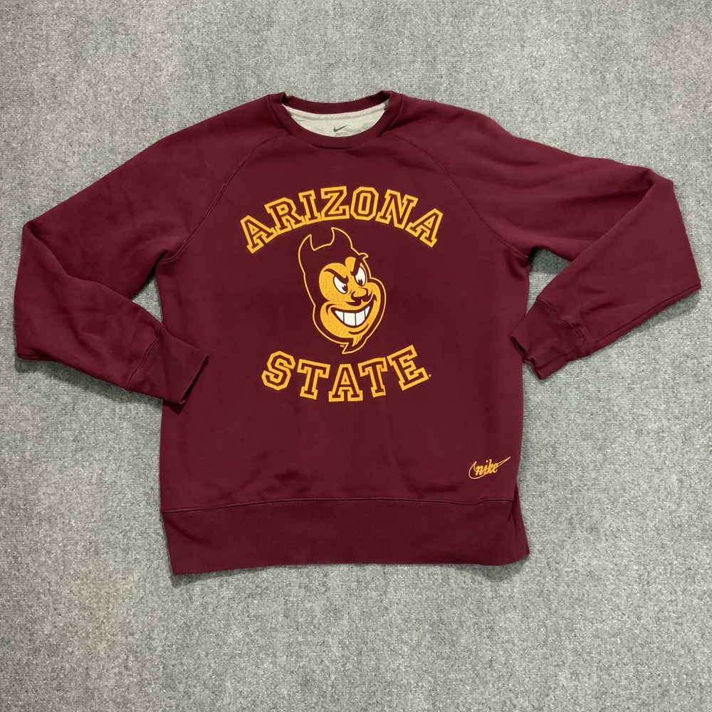 Arizona state sun devils men large maroon gold crewneck sweatshirt Nike NCAA